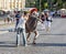 People at the place in fromt of the roman amphitheater of Verona