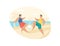 People play beach soccer. Active sports sea sandy coast