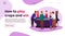 People play craps game web banner. Casino, gaming house flat vector illustration. Gambling industry. For design casino