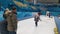 People play in curling for recreation purpose in ice arena during winter season