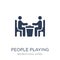People playing Chess icon icon. Trendy flat vector People playing Chess icon on white background from Recreational games