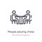 people playing chess outline icon. isolated line vector illustration from recreational games collection. editable thin stroke