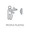 People playing Darts icon linear icon. Modern outline People pla