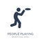 People playing Frisbee icon icon. Trendy flat vector People play