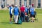 People playing golf at famous golf course St Andrews, Scotland