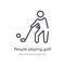 people playing golf outline icon. isolated line vector illustration from recreational games collection. editable thin stroke