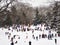 People playing in the snow in Central Park