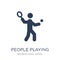 People playing Squash icon icon. Trendy flat vector People playing Squash icon on white background from Recreational games