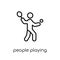 People playing Squash icon icon. Trendy modern flat linear vecto