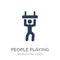 People playing Trapeze icon icon. Trendy flat vector People play