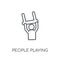 People playing Trapeze icon linear icon. Modern outline People p