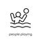 People playing Waterpolo icon icon. Trendy modern flat linear ve