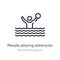 people playing waterpolo outline icon. isolated line vector illustration from recreational games collection. editable thin stroke