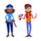 People police officer and artist different professions vector illustration.