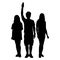 People political protest with three fingers salute silhouette vector