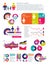 People population vector infographics with business charts, diagrams and man woman icons. Global economic concept