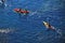 People practicing canoeing on the Sirens Reef in Cabo de Gata