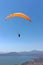 People practicing paragliding over the lake of valle de bravo, mexico V