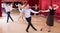 People practicing vigorous lindy hop movements