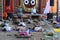 People practicing yoga poses during festival of Yoga and Vedic Culture