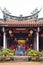 People pray for god in traditional oriental heritage temple in Taiwan