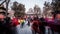 People pray for their good luck by hanging red board at Dongyue Temple during Spring Festival in Beijing