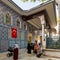 People praying in front of the tomb of Abu Ayyub al-Ansari at Eyup Sultan Mosque, Istanbul, Turkey