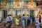 People praying inside Sri Veeramakaliamman Temple in Little India, Singapore