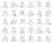 People profession line icons collection. Thin outline icons pack. Vector illustration eps10