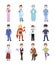 People and professions. Colored characters