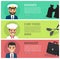 People Professions Fat Vector Web Banners Set