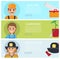 People Professions Fat Vector Web Banners Set