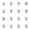 People professions line icons set