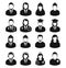 People profile icon set of different profession.