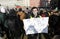 People on a protest because of heavy air pollution  Particulate matter from the illegal waste burning in Bulgarian thermal power