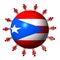 People and Puerto Rico flag sphere