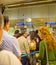 People queue  airport passport control