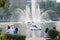 People relax on a boat in a city park in Lumpini Park Bangkok