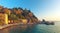 People relax on famous Mermerli Beach in KaleiÃ§i - the heart of Antalya