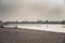 People relaxation and vacation: autumnal colours at Amager Beach where people relax after a long day. Copenhagen, Denmark