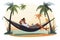 People relaxing in hammocks, travel and vacation