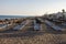 People relaxing on La Carihuela beach in Torremolinos, Malaga, Costa del Sol, Spain