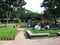 People relaxing in Rizal park, Manila, Philippines