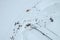 People and rescue helicopter on Jungfaujoch pass in Switzerland.