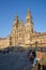 People rest on Praz de Obradorio in front of the cathedral