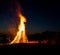 People resting near big bonfire outdoor