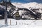 People ride gondolas of cable car in Bad Gastein.