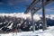 People ride gondolas of cable car in Bad Gastein.