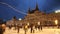 People ride on the ice rink on Red square in Moscow. Russia