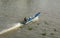 People ride motorboat on river in Tra Vinh, Vietnam